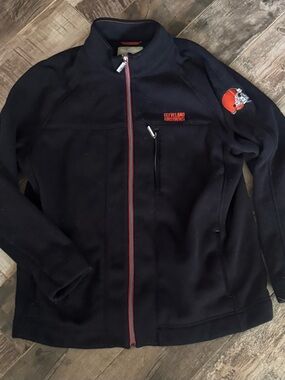 Tommy Bahama Black Cleveland Browns Fleece Jacket with Orange Accents